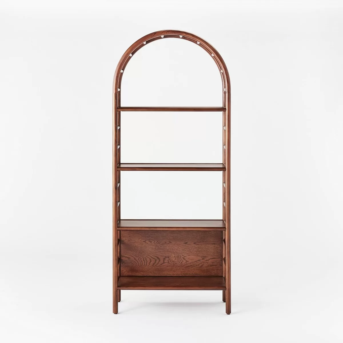 Threshold designed with Studio McGee - 72" Holladay Curved Wooden Bookcase - Brown