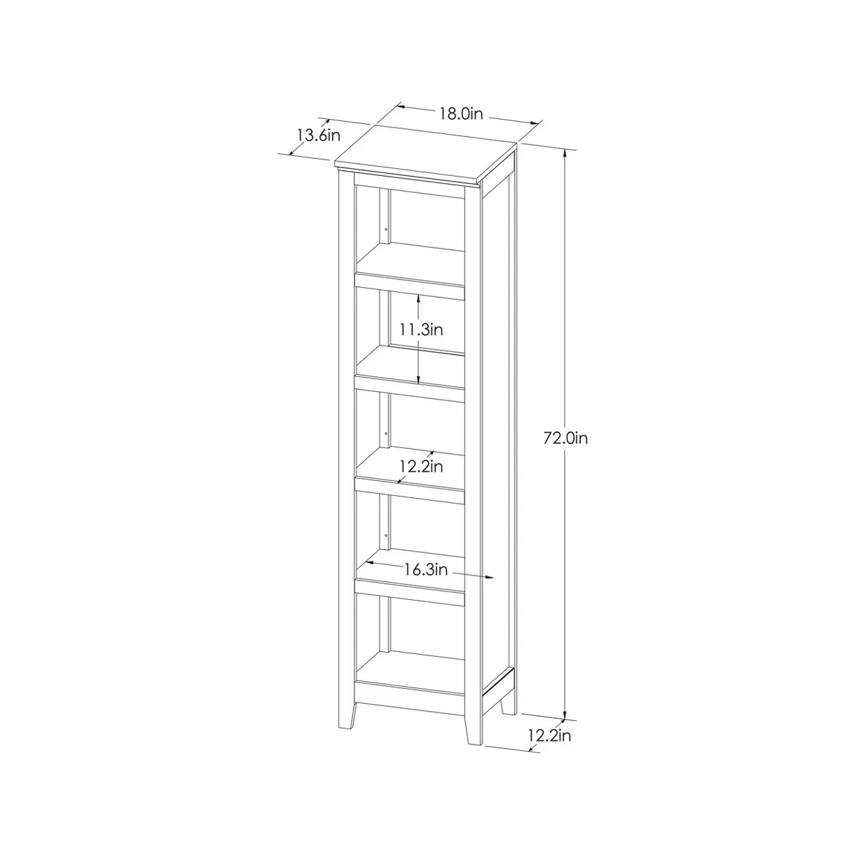 Threshold 72" Carson Narrow Bookcase