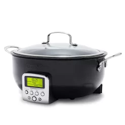 GreenPan 15.83"W Elite Ceramic Nonstick Essential Smart Electric Skillet 6-quart