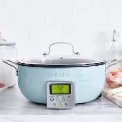 GreenPan 15.83"W Elite Ceramic Nonstick Essential Smart Electric Skillet 6-quart