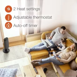 Lasko CS27600 Ceramic Pedestal Tower Indoor Heater Black 1500W