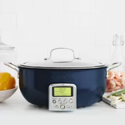 GreenPan 15.83"W Elite Ceramic Nonstick Essential Smart Electric Skillet 6-quart