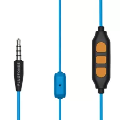 Plugfones Guardian Plus 29 dB Nylon/Silicone/Soft Foam 3.5 MM Jack Earplugs/Earphones w/Mic Blue/Ora