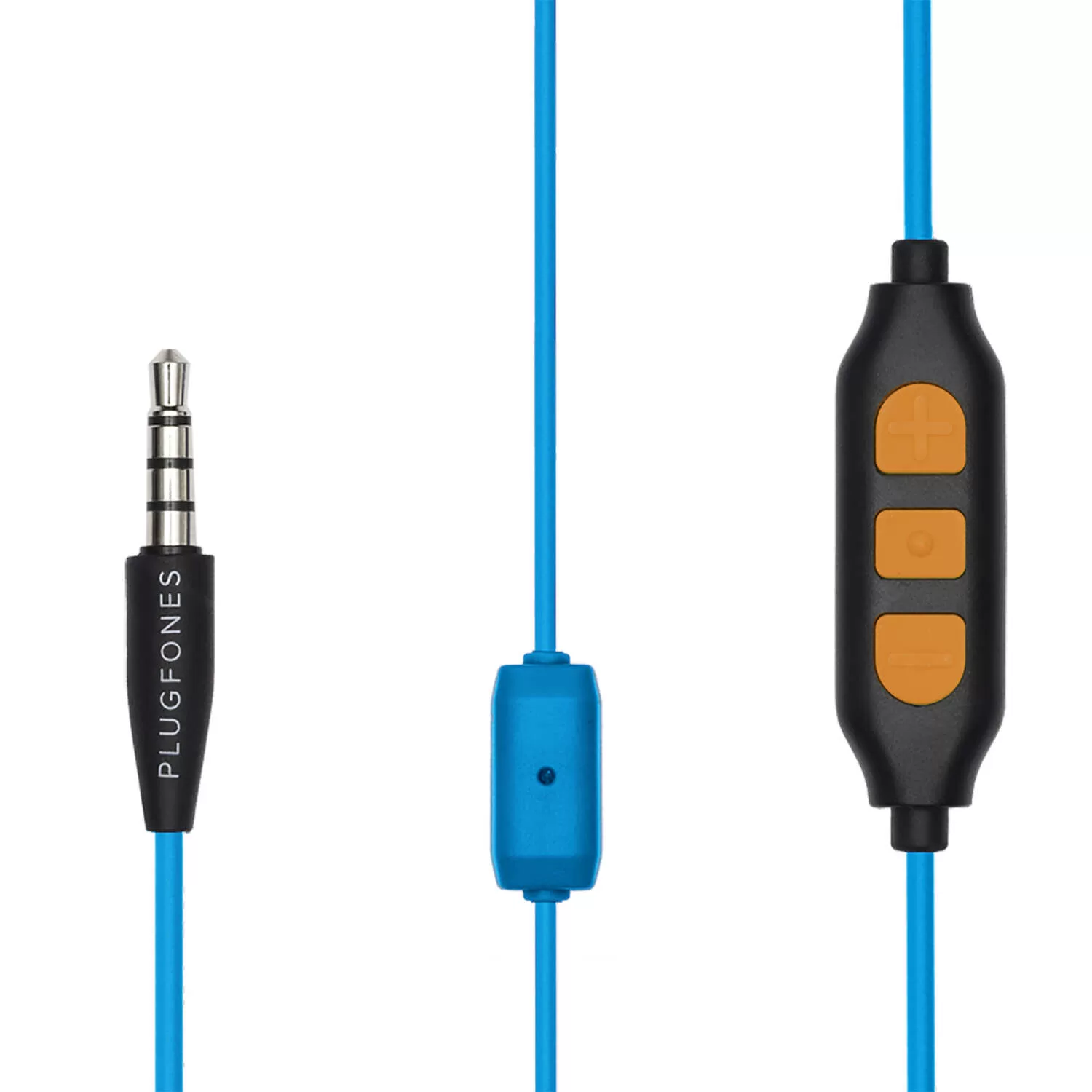 Plugfones Guardian Plus 29 dB Nylon/Silicone/Soft Foam 3.5 MM Jack Earplugs/Earphones w/Mic Blue/Ora