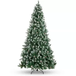 Best Choice Products SKY5885 7.5 ft. Unlit Flocked Pre-Decorated Pine Artificial Christmas Tree