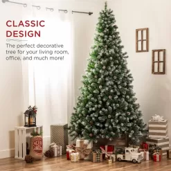 Best Choice Products SKY5885 7.5 ft. Unlit Flocked Pre-Decorated Pine Artificial Christmas Tree
