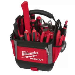 Milwaukee PACKOUT 11 in. W X 13 in. H Ballistic Polyester Tool Tote 28 pocket Black/Red 1 pc