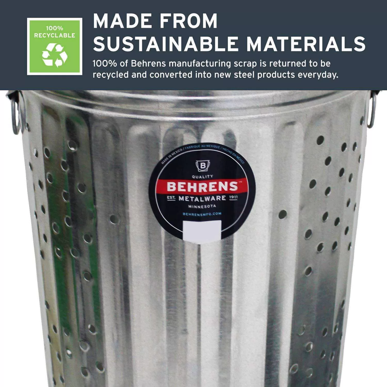 Behrens 20 gal. Galvanized Steel Composter/Rubbish Burner Animal Proof/Animal Resistan Lid