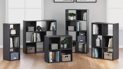 Signature Design by Ashley 47.05" Langdrew 8 Cube Organizer Black