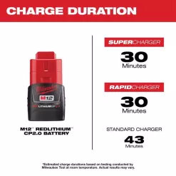 Milwaukee M12 REDLITHIUM CP 12 V 2 Ah Lithium-Ion Battery Pack 1 pc