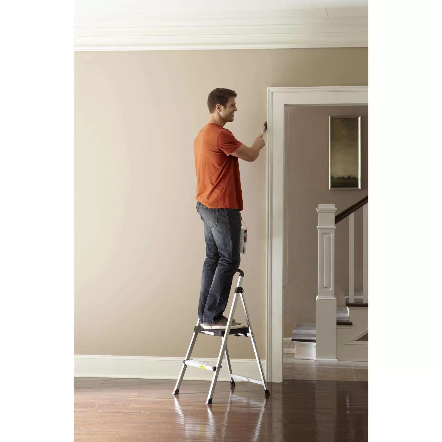 Cosco 39.37 in. H X 18.5 in. W X 23.62 in. D 225 lb. capacity 2 step Aluminum Folding Step Stool