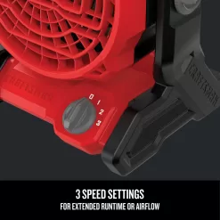 Craftsman V20 14 in. H 3 speed Cordless Jobsite Fan