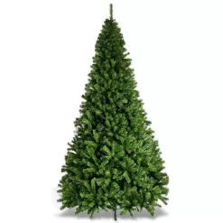 Costway CM21222 9 ft. Unlit PVC Slim Pencil Artificial Christmas Tree with Solid Metal Legs in Green