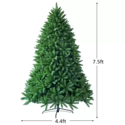 Costway CM22058 7.5 ft. Premium Hinged Dunhill Unlit Artificial Christmas Fir Tree with 1968 Branch Tips