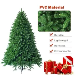 Costway CM22058 7.5 ft. Premium Hinged Dunhill Unlit Artificial Christmas Fir Tree with 1968 Branch Tips