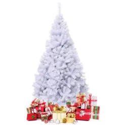 Costway CM22101 7.5 ft. Unlit Hinged Artificial Christmas Tree Premium Pine Tree 1346 Tips W/Metal Stand