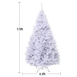Costway CM22101 7.5 ft. Unlit Hinged Artificial Christmas Tree Premium Pine Tree 1346 Tips W/Metal Stand