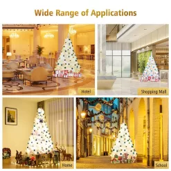 Costway CM22101 7.5 ft. Unlit Hinged Artificial Christmas Tree Premium Pine Tree 1346 Tips W/Metal Stand
