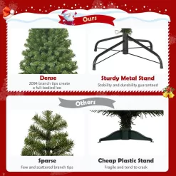 Costway CM22734 9 ft. Green Unlit Slim Fraser Fir Artificial Christmas Tree with 2094 Tips