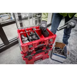 Milwaukee Packout 19.7 in. Deep Storage Organizer 2100 cu in Black/Red