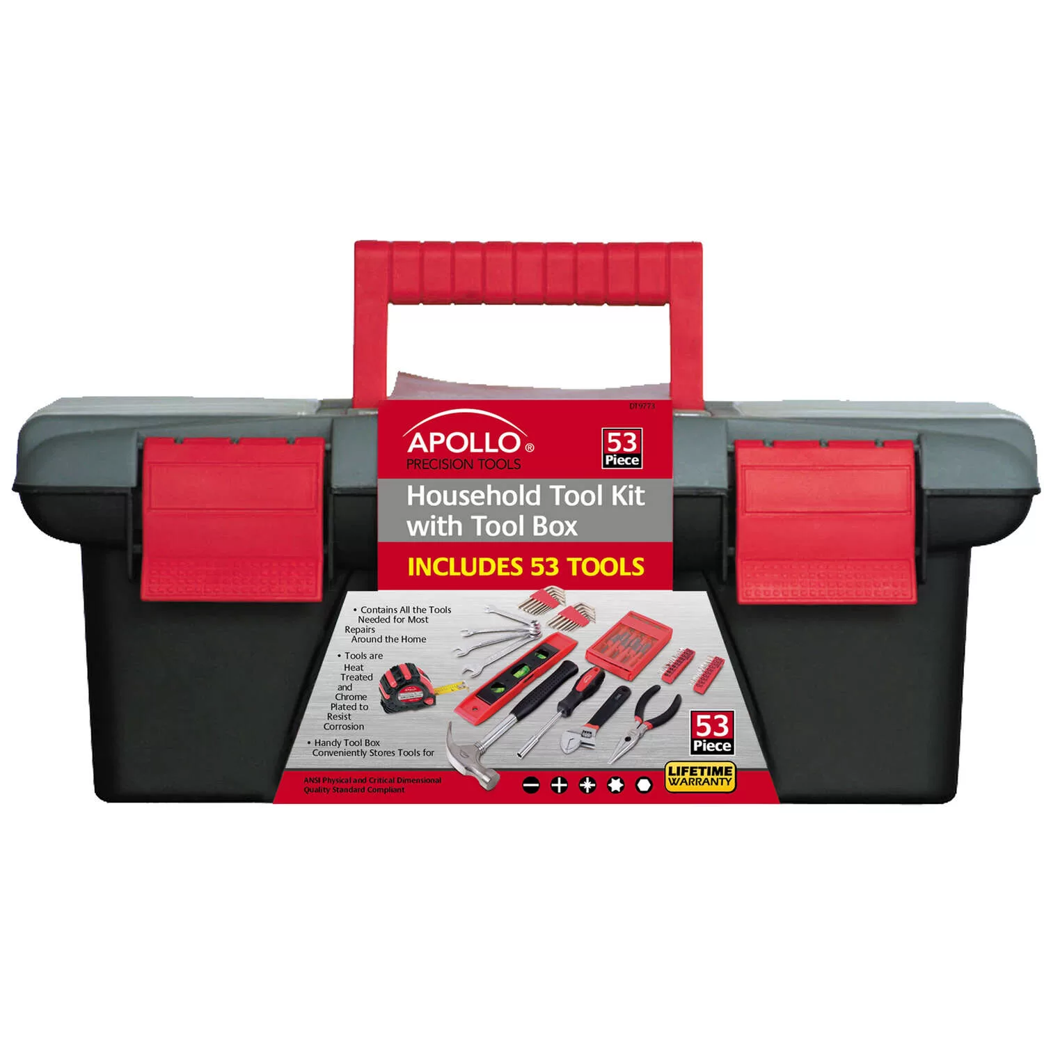 Apollo Tools Household Tool Kit 53 pc