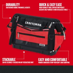 Craftsman VERSASTACK 8.5 in. W X 13.5 in. H Polyester Tool Bag 31 pocket Black/Red 1 pc