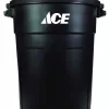 Ace 32 gal Black Plastic Garbage Can Lid Included