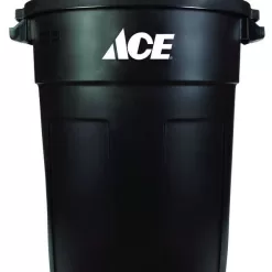 Ace 32 gal Black Plastic Garbage Can Lid Included