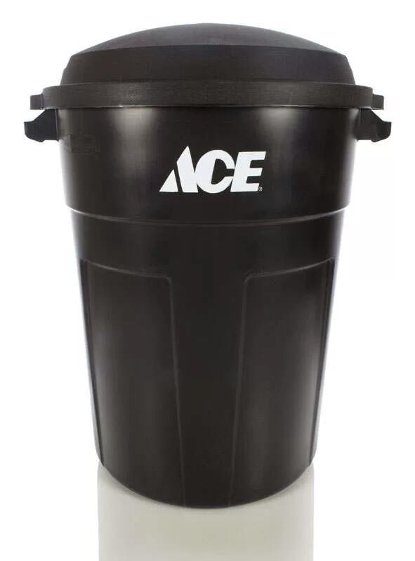 Ace 32 gal Black Plastic Garbage Can Lid Included