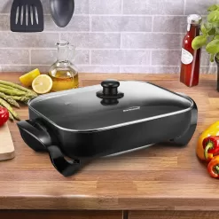 Brentwood 16 inch Electric Skillet with Glass Lid