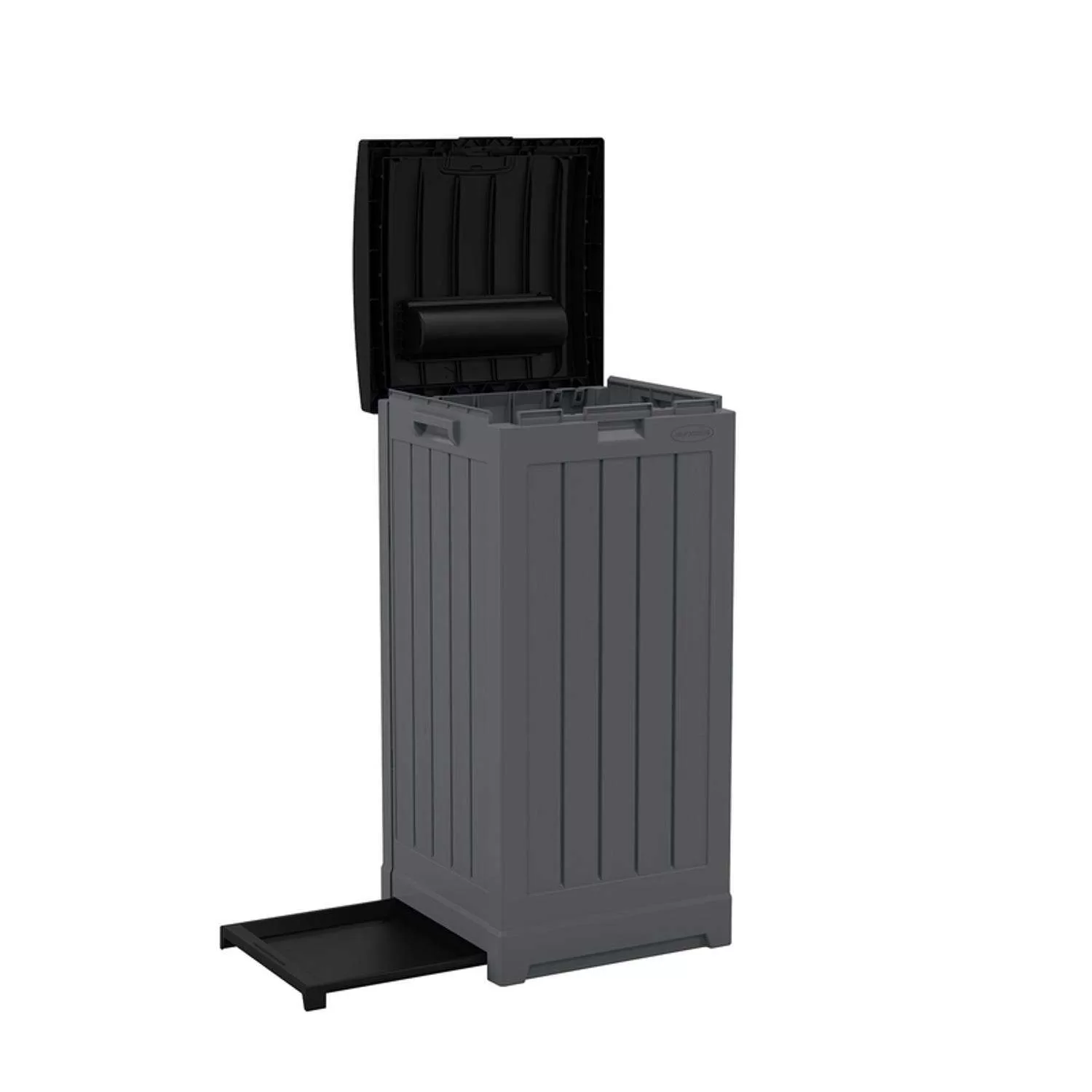Suncast Trash Hideaway 39 gal Peppercorn Resin Trash Can Lid Included