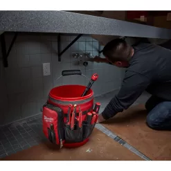 Milwaukee 2.17 in. W X 13.39 in. H Ballistic Nylon Bucket Organizer 32 pocket Black/Red 1 pc