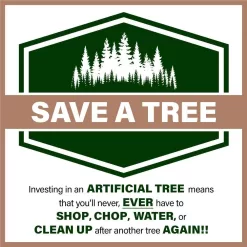 Fraser Hill Farm FFPV090-0SN 9 ft. Pine Valley Flocked Artificial Christmas Tree, w/ DIY Potential w/ No Lights, Metal Base