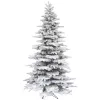 Fraser Hill Farm FFPV090-0SN 9 ft. Pine Valley Flocked Artificial Christmas Tree, w/ DIY Potential w/ No Lights, Metal Base