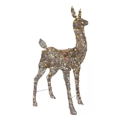 Home Accents Holiday 21RT2112111 54 in Warm White LED Meadow Frost Brown Doe Holiday Yard Decoration