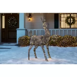Home Accents Holiday 21RT2112111 54 in Warm White LED Meadow Frost Brown Doe Holiday Yard Decoration