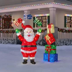Home Accents Holiday 23RT26823142 6 ft. Motion LED Santa with Ho Ho Ho Holiday Yard Decoration