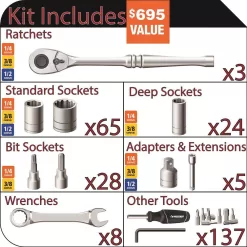 Husky H270MTSQ223 Mechanics Tool Set (270-Piece)