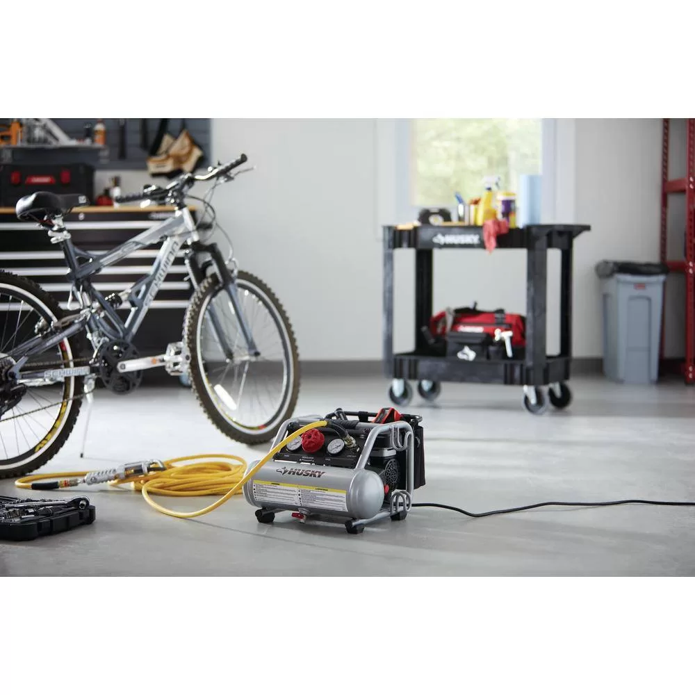 Husky 3300113 1 Gal. Portable Electric-Powered Silent Air Compressor