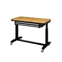 Husky HOLT4602B12 46 in. Adjustable Height Work Table with 2-Drawers in Black