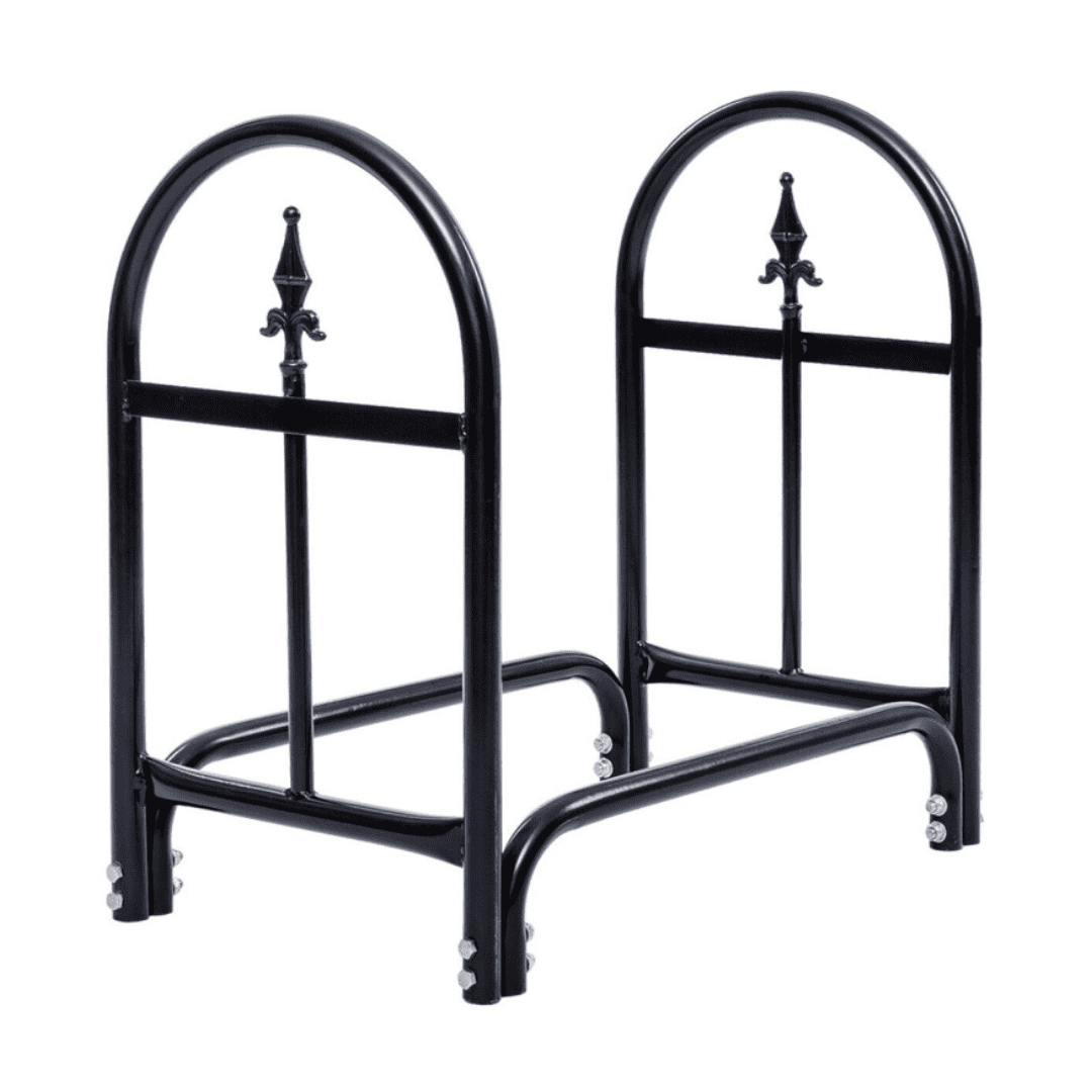 Costway 2 Feet Outdoor Heavy Duty Steel Firewood Storage Holder
