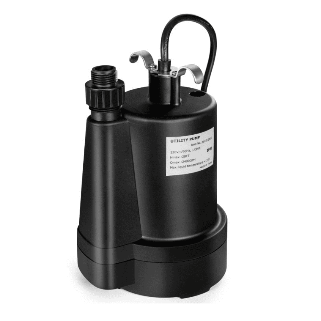 Costway 1/3HP 2400GPH Submersible Utility Pump Portable Electric Water Pump with 10 FT Cord