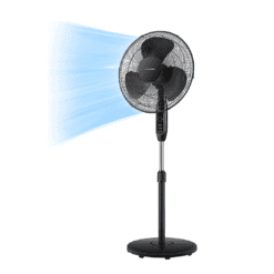 PELONIS 16'' Pedestal Remote Control, Oscillating Stand Up Fan 7-Hour Timer, Supreme 16"-Black