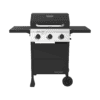 Megamaster 3-Burner Propane Gas Grill with 2 Foldable Side Tables, 30000 BTUs