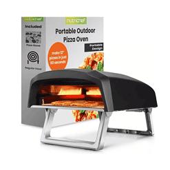 NutriChef Portable Outdoor Pizza Oven - Gas Fired, Fire & Stone Outdoor Pizza Oven
