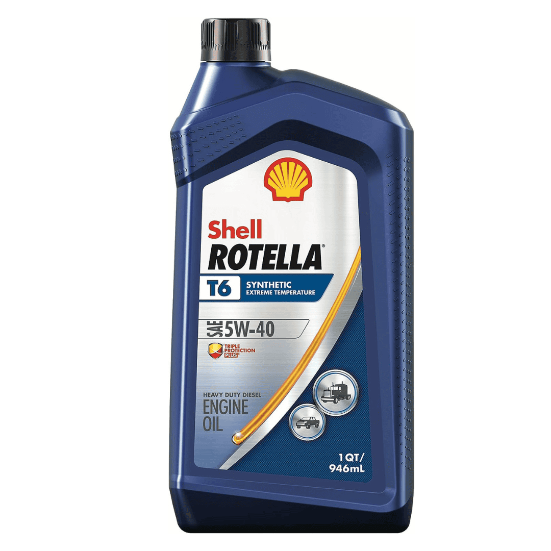 Shell Rotella T6 Full Synthetic 5W-40 Diesel Engine Oil (1-Quart, Case of 6)