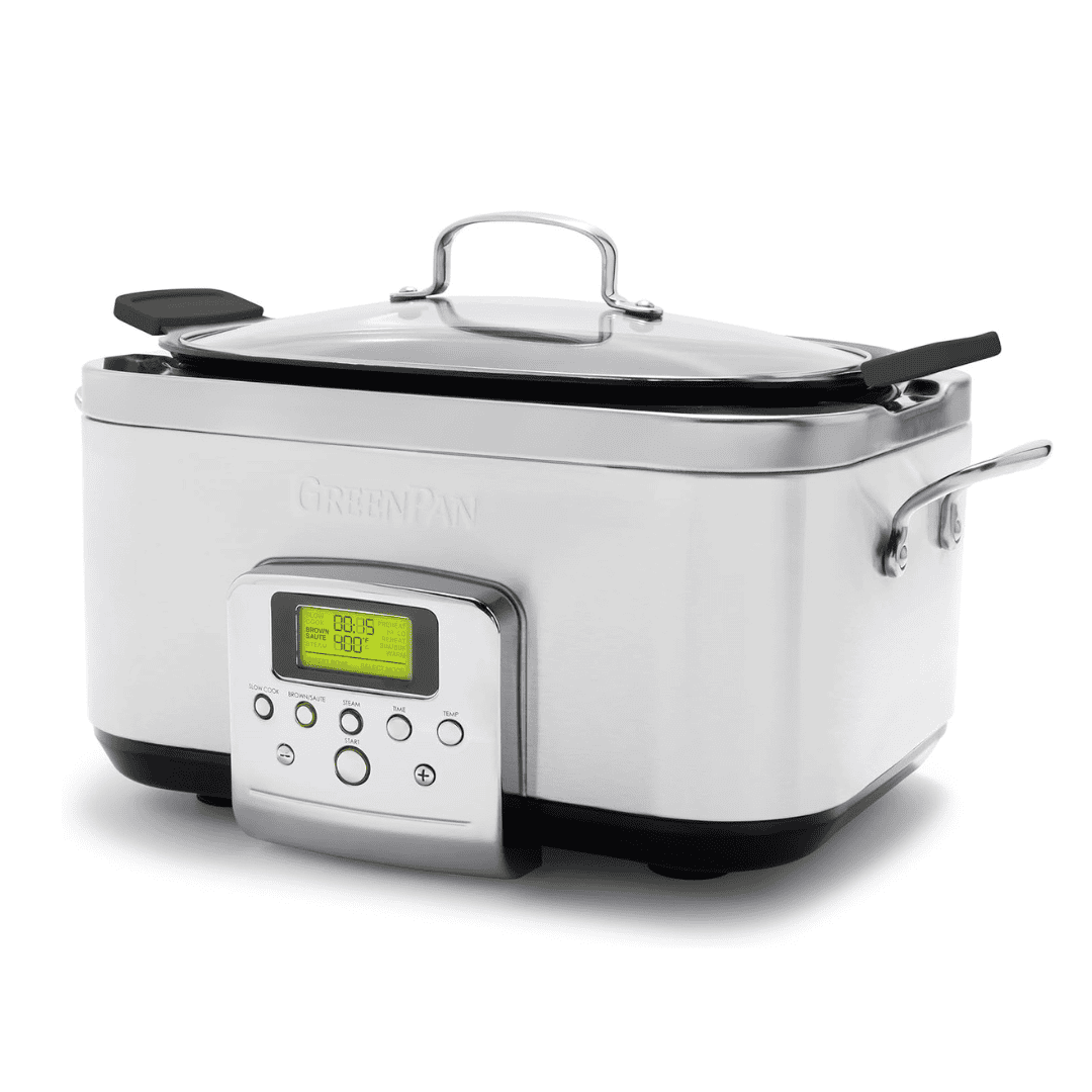 GreenPan 6-quart Elite Ceramic Nonstick 8-in-1 Programmable Electric Slow Cooker - Cloud Cream