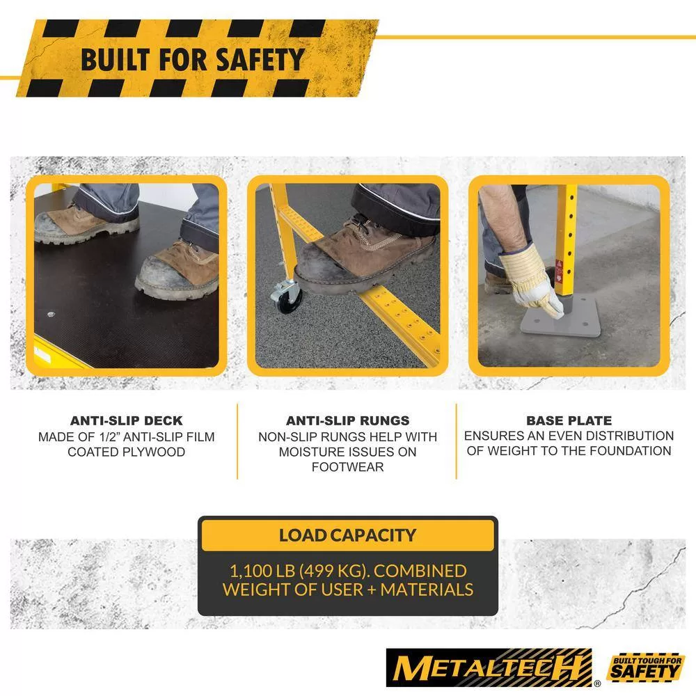 MetalTech I-CISCBPH1 Safeclimb Baker 6.2 ft. L x 6.25 ft. H x 2.5 ft. D Metal Scaffold Platform, 1100lb. Capacity