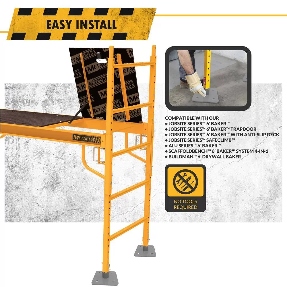 MetalTech I-CISCBPH1 Safeclimb Baker 6.2 ft. L x 6.25 ft. H x 2.5 ft. D Metal Scaffold Platform, 1100lb. Capacity