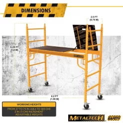 MetalTech I-CISCBPH1 Safeclimb Baker 6.2 ft. L x 6.25 ft. H x 2.5 ft. D Metal Scaffold Platform, 1100lb. Capacity